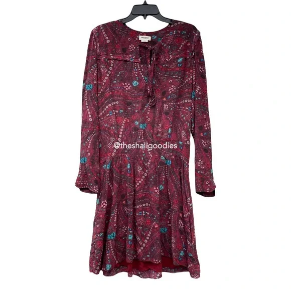 ZADIG VOLTAIRE Psyche Remus Dress Red Floral Abstract Mini